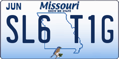 MO license plate SL6T1G