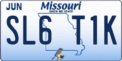 MO license plate SL6T1K