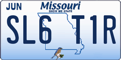 MO license plate SL6T1R