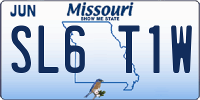 MO license plate SL6T1W