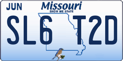 MO license plate SL6T2D