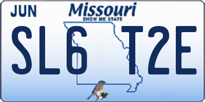 MO license plate SL6T2E