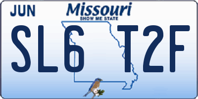 MO license plate SL6T2F