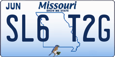 MO license plate SL6T2G