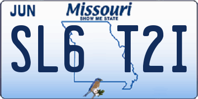 MO license plate SL6T2I