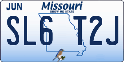 MO license plate SL6T2J