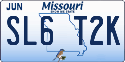 MO license plate SL6T2K