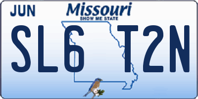 MO license plate SL6T2N