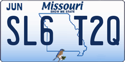MO license plate SL6T2Q