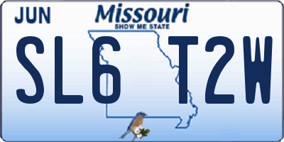 MO license plate SL6T2W