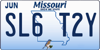 MO license plate SL6T2Y