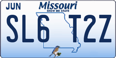 MO license plate SL6T2Z