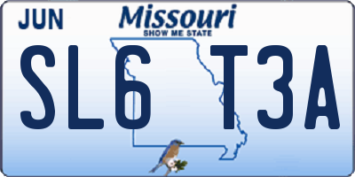 MO license plate SL6T3A