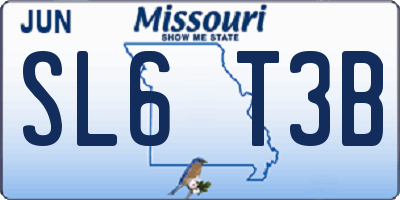 MO license plate SL6T3B