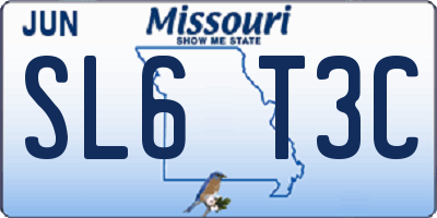 MO license plate SL6T3C