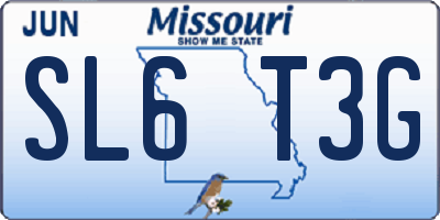 MO license plate SL6T3G