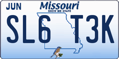 MO license plate SL6T3K