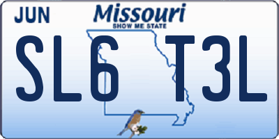 MO license plate SL6T3L
