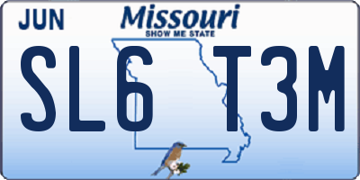 MO license plate SL6T3M