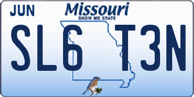 MO license plate SL6T3N