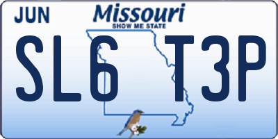 MO license plate SL6T3P