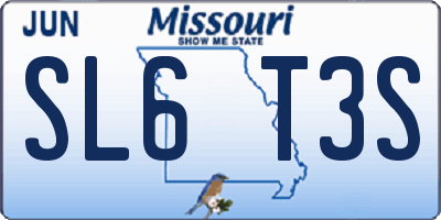 MO license plate SL6T3S