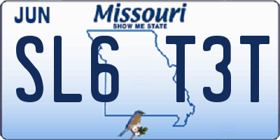 MO license plate SL6T3T