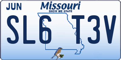 MO license plate SL6T3V