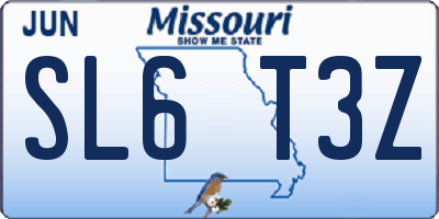 MO license plate SL6T3Z