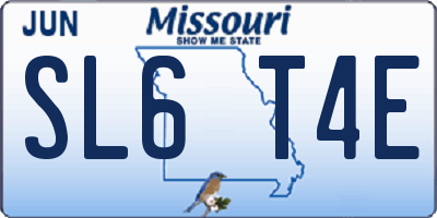 MO license plate SL6T4E