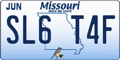 MO license plate SL6T4F