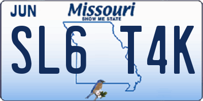 MO license plate SL6T4K