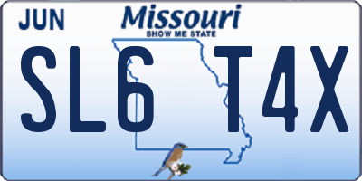 MO license plate SL6T4X