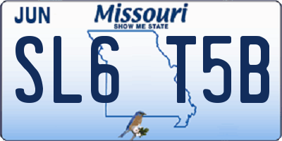 MO license plate SL6T5B