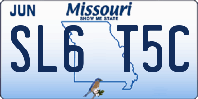 MO license plate SL6T5C