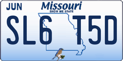 MO license plate SL6T5D