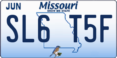 MO license plate SL6T5F