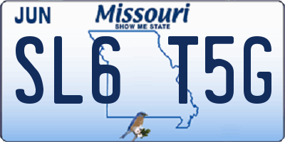 MO license plate SL6T5G