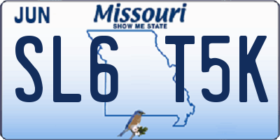 MO license plate SL6T5K