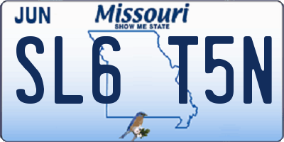 MO license plate SL6T5N