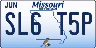 MO license plate SL6T5P