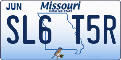 MO license plate SL6T5R