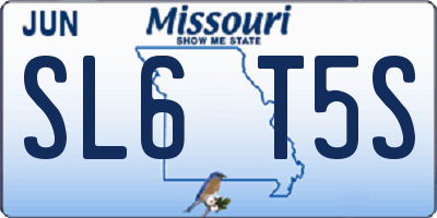 MO license plate SL6T5S