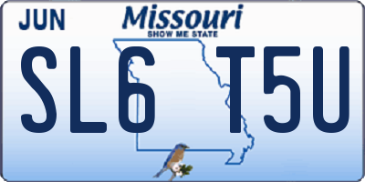 MO license plate SL6T5U
