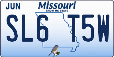 MO license plate SL6T5W