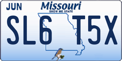 MO license plate SL6T5X