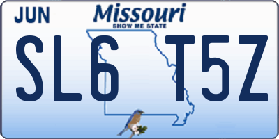 MO license plate SL6T5Z