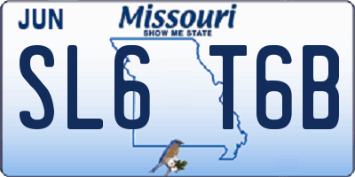 MO license plate SL6T6B