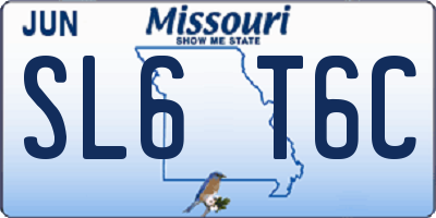 MO license plate SL6T6C