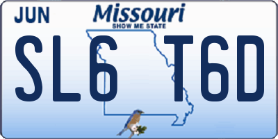 MO license plate SL6T6D